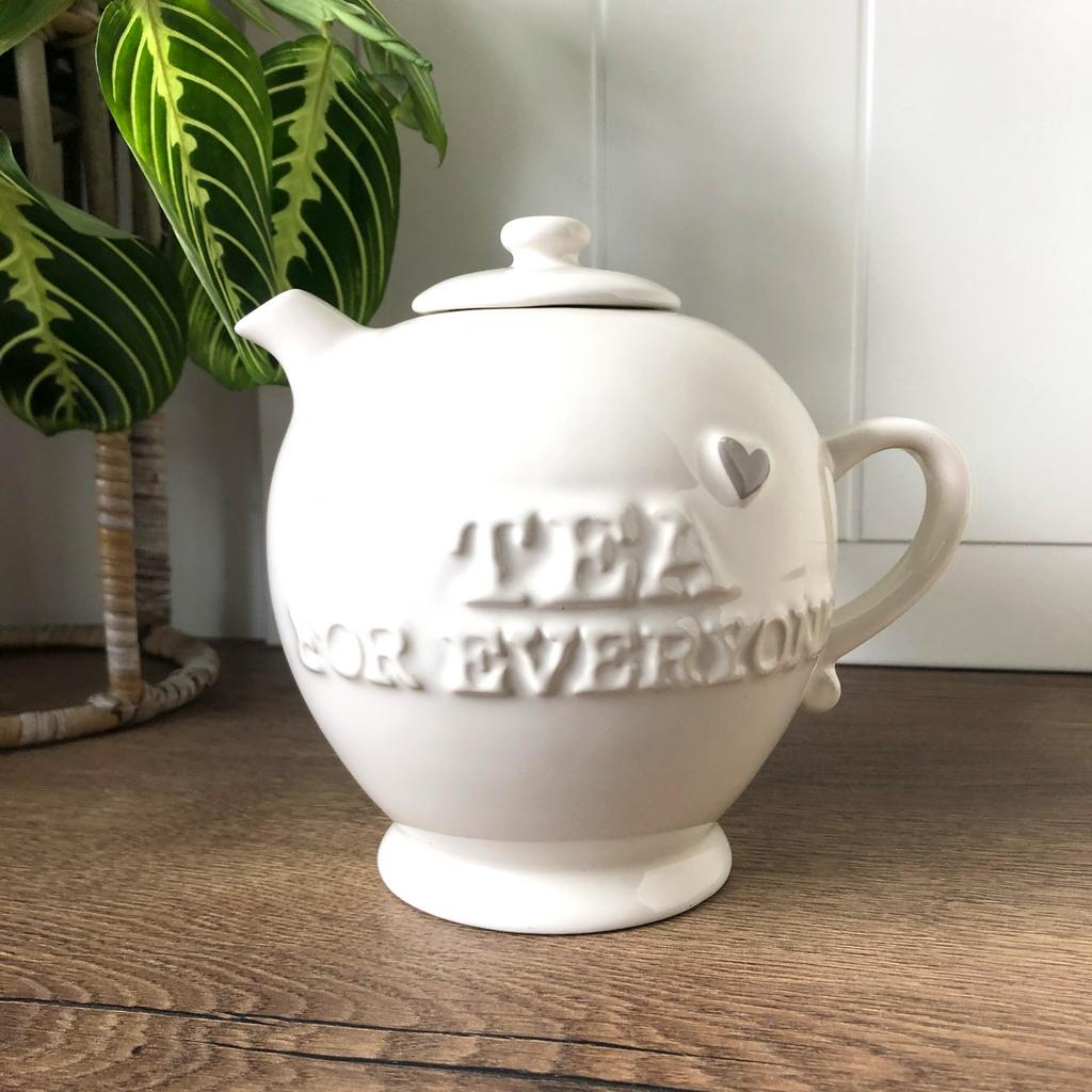 Bastion Collections Theepot "Tea for Everyone" - Wit, Keramiek, Overige typen, Ophalen of Verzenden, Zo goed als nieuw