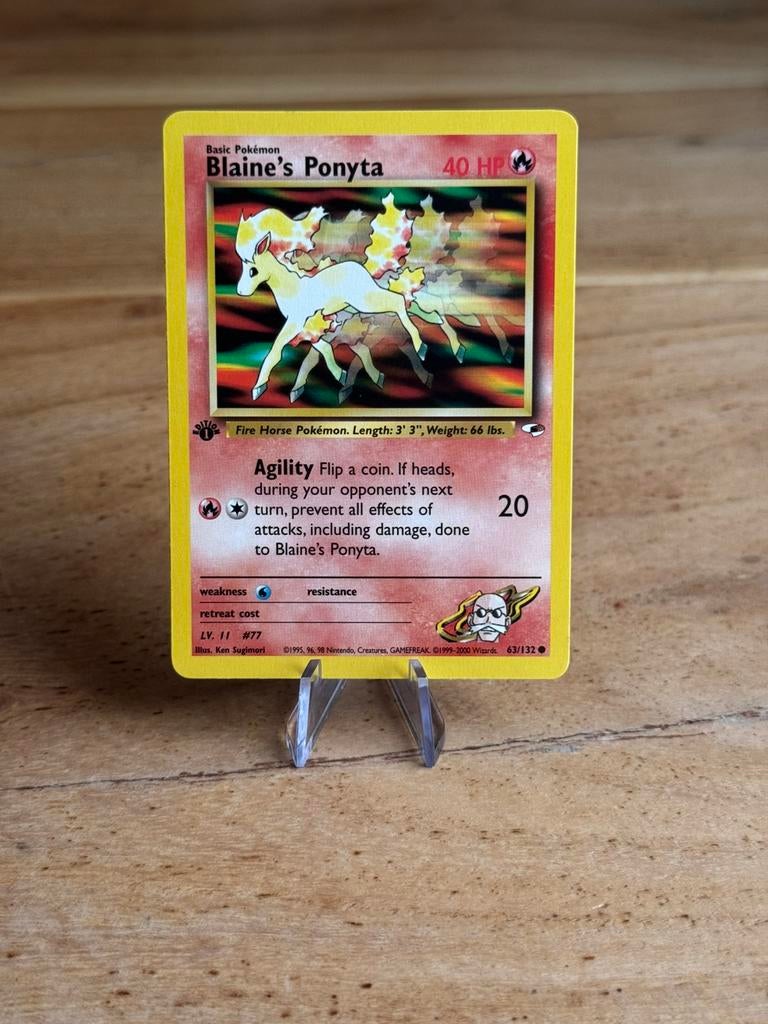 Blaine's Ponyta (GH 63) Gym Heroes, Ophalen of Verzenden, Nieuw, Losse kaart