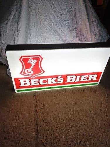 Werkende Beck's Bier Lichtreclame Ook Op Te Hangen, Ophalen of Verzenden, Gebruikt, Reclamebord, Plaat of Schild, Overige merken