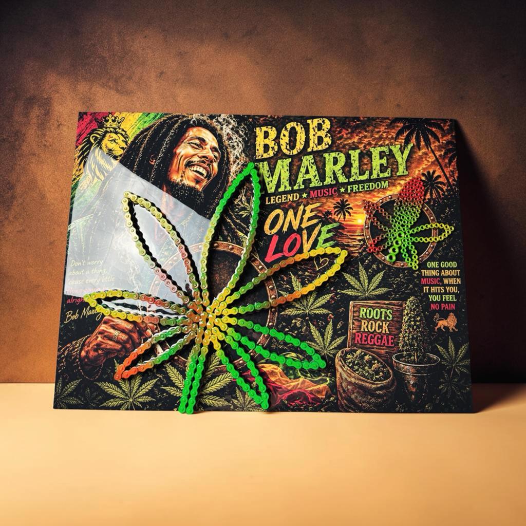 3D epoxy & metaal kunstwerk 80x60cm Bob Marley, Ophalen of Verzenden