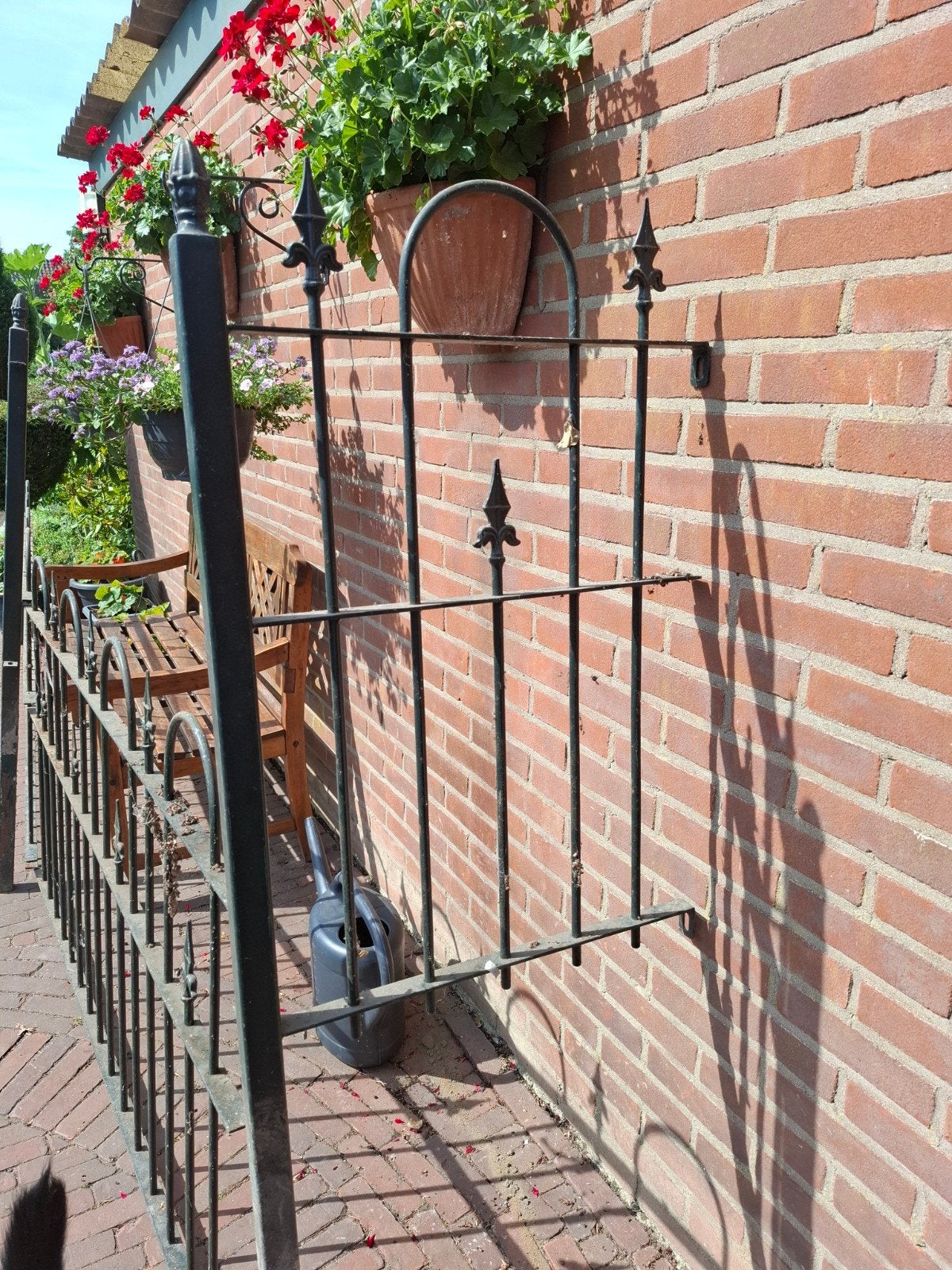 0ud smeetijzer hekwerk met palen en hoek 90cm hoog en 4 mete, Ophalen of Verzenden
