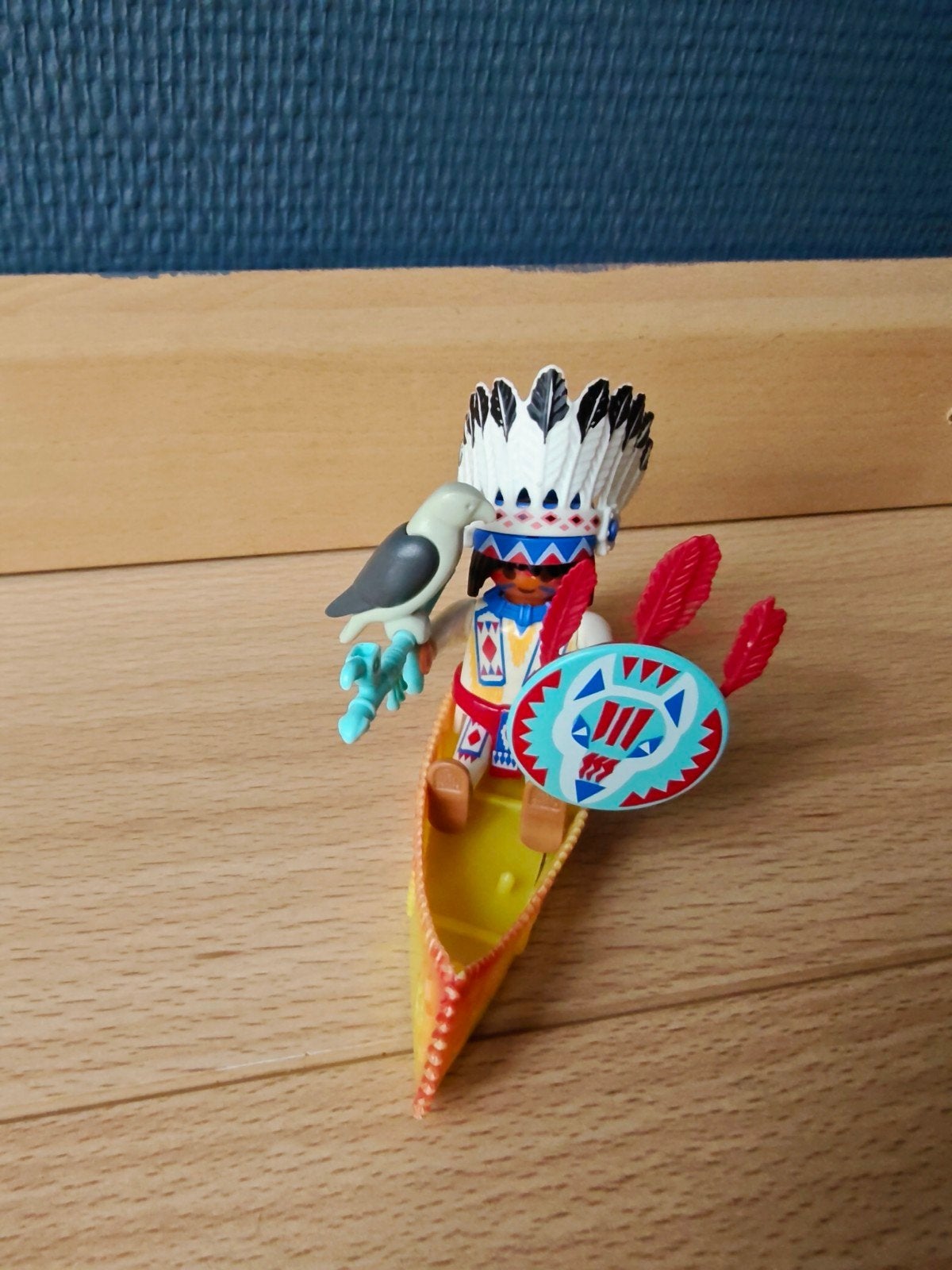 Playmobil Indiaan in kano, Complete set, Ophalen of Verzenden, Zo goed als nieuw, Figuren