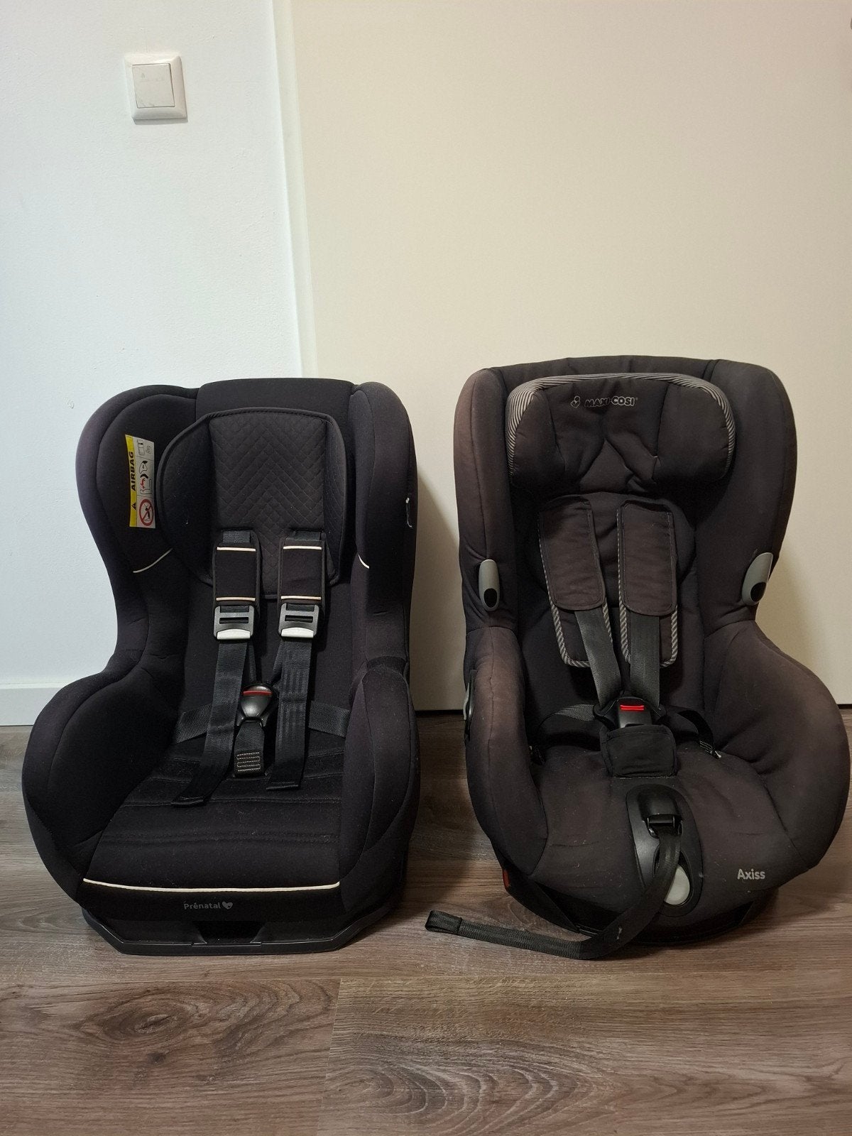 2 autostoeltjes: Maxi-Cosi Axiss & Prénatal, Kinderen en Baby's, Autostoeltjes, Ophalen, 9 t/m 18 kg, Maxi-Cosi, Gebruikt