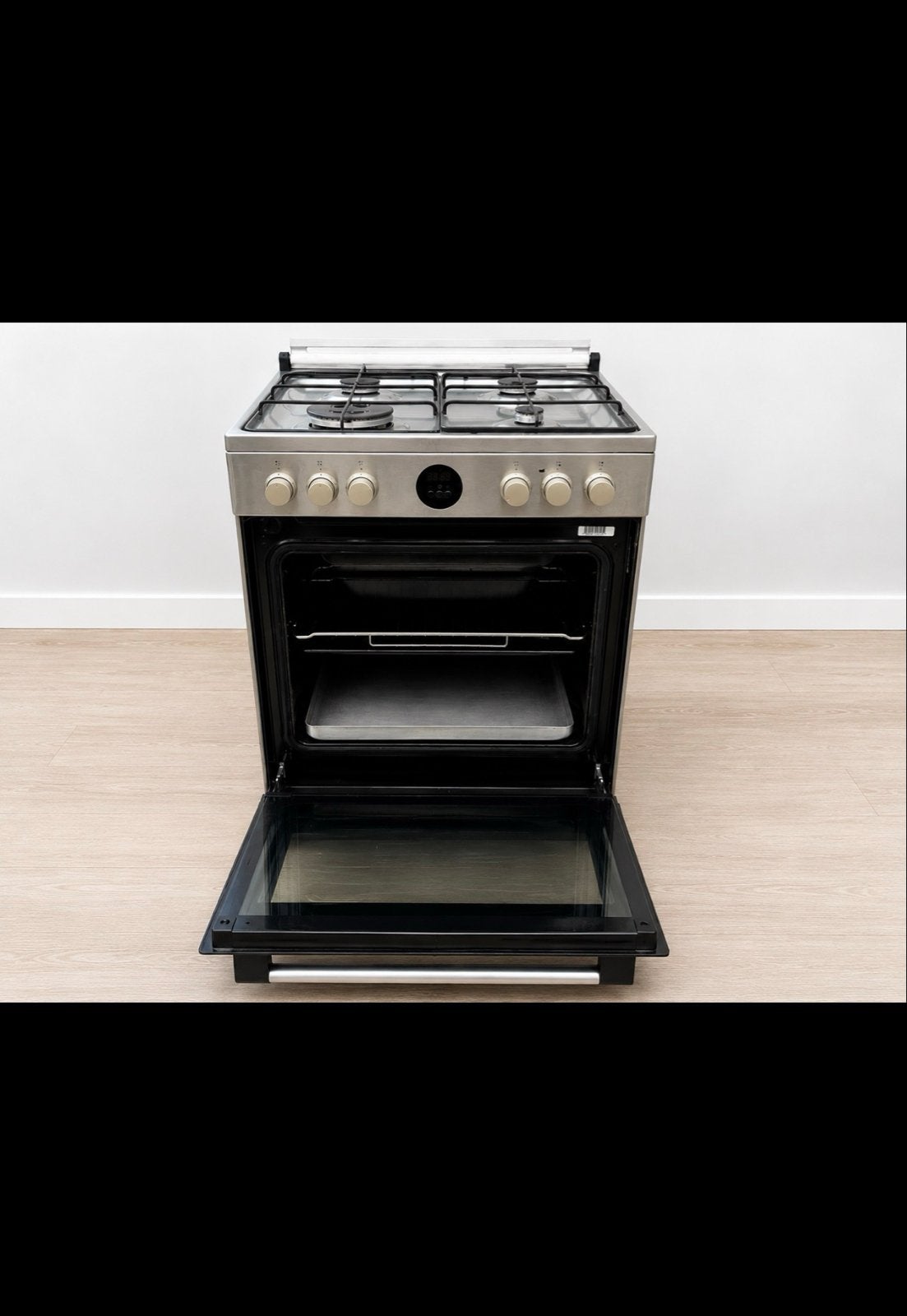 Indesit gasfornuis met elektrische oven - Zo goed als nieuw, Ophalen, 4 kookzones, Zo goed als nieuw, Gas