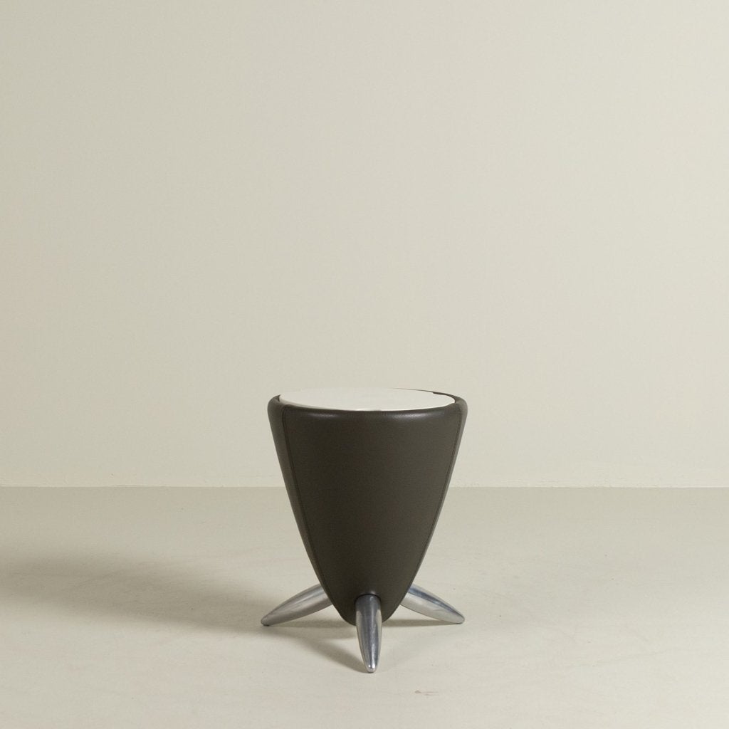 Leolux Tamtam Kruk Zwart Leer - Aluminium
