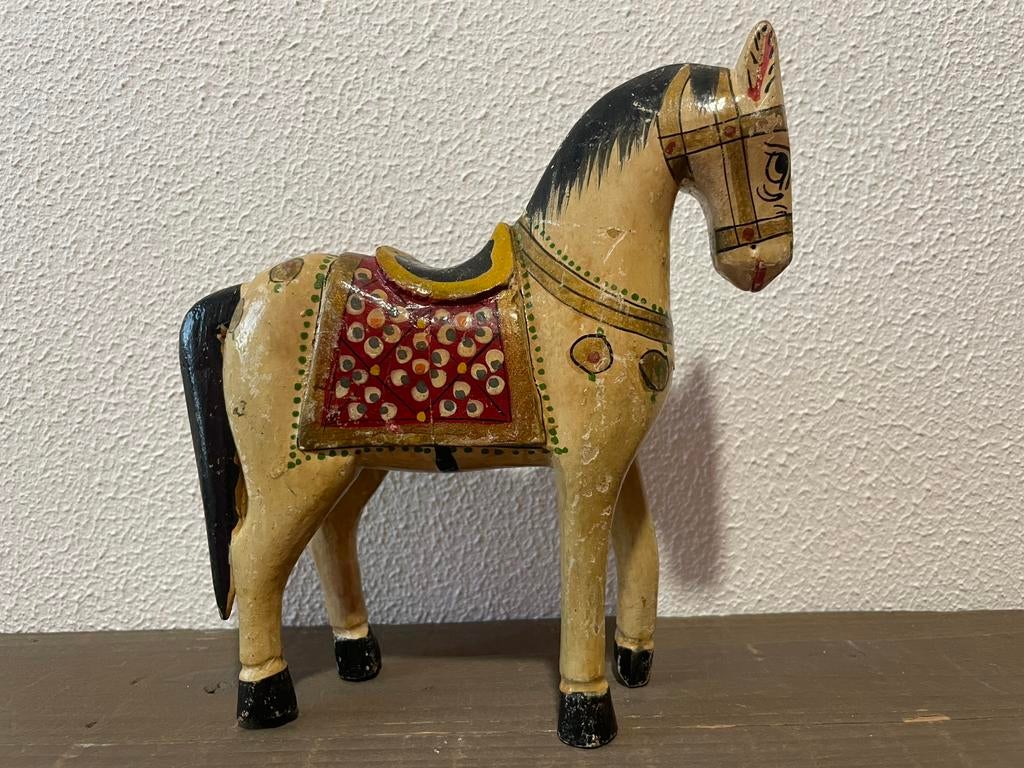 Antiek houten paardje.(zonder stalgebreken), Ophalen, Zo goed als nieuw, Beeldje of Figuurtje