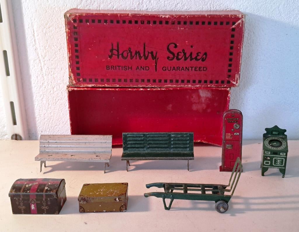 spoor 0 hornby zeldzame perronaccessoires in doos jaren 30, Ophalen of Verzenden