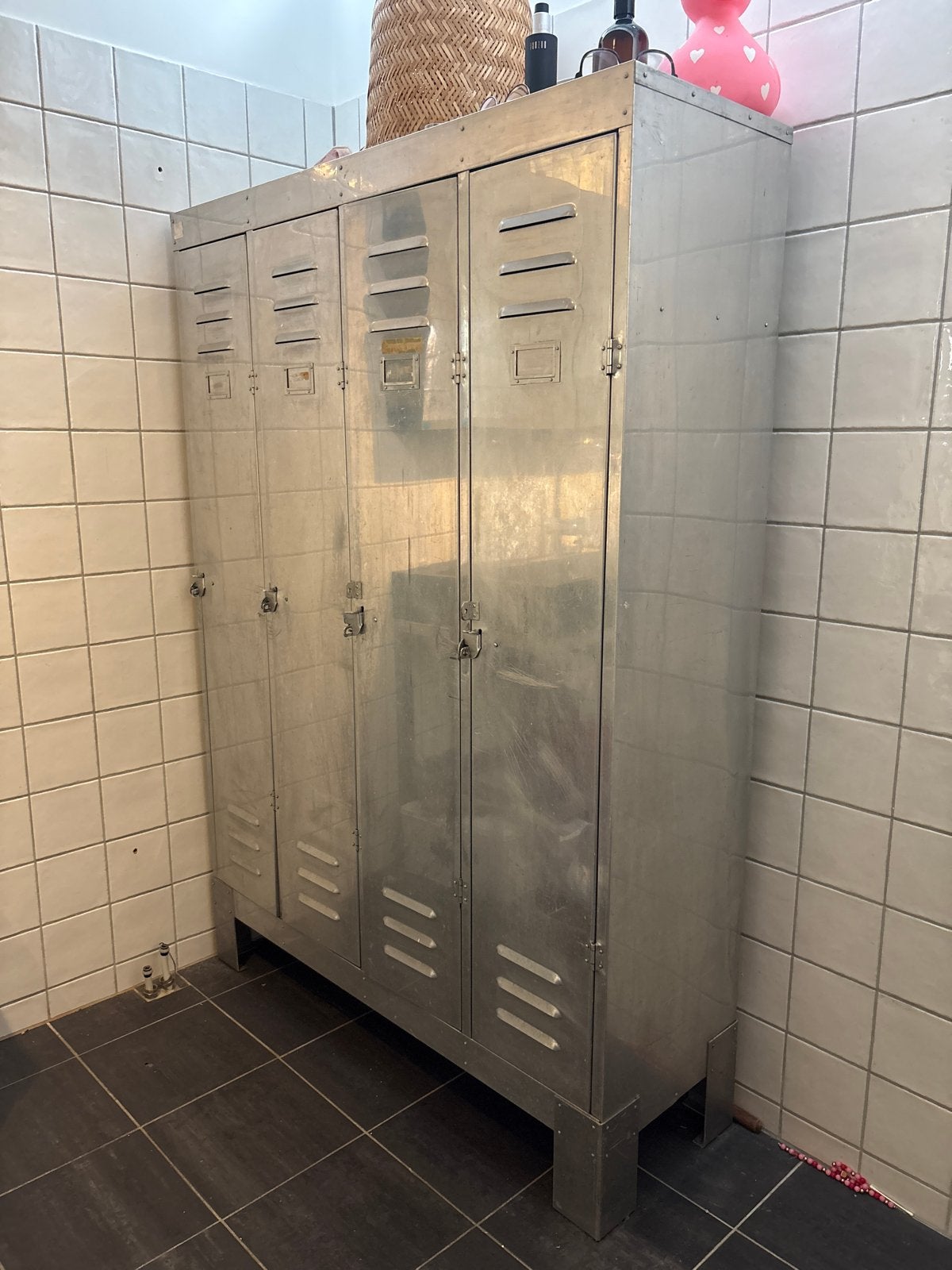 Vintage metalen locker met 4 deuren, Ophalen, Gebruikt