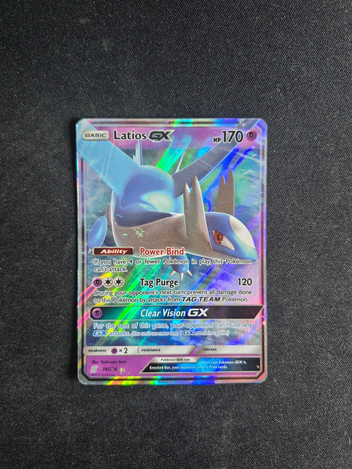 Pokemon Kaart Latios GX 78/236, Ophalen of Verzenden, Gebruikt, Losse kaart, Foil