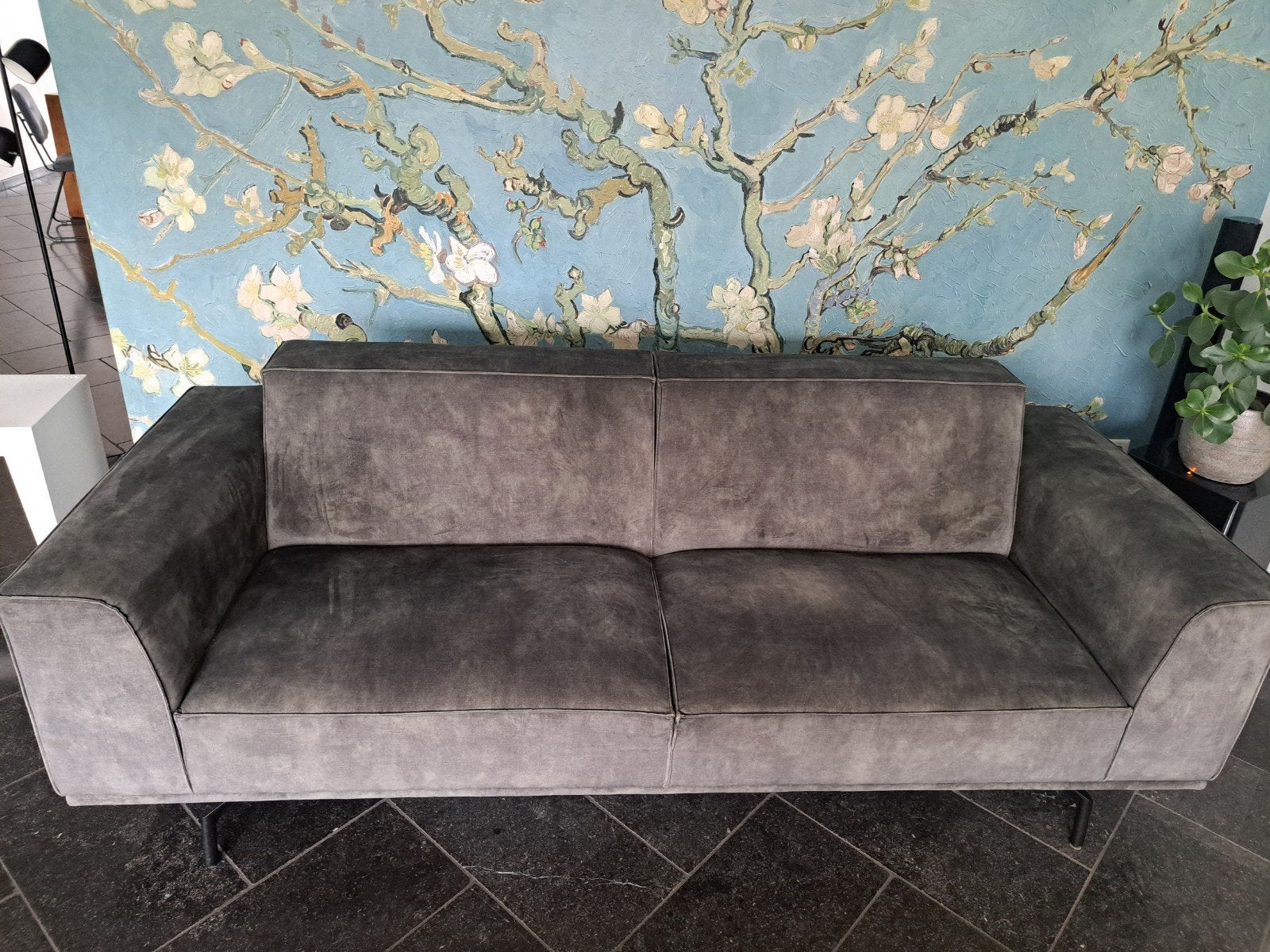 Groene 2,5-zits bank (220x90x65cm), Huis en Inrichting, Banken | Bankstellen, Zo goed als nieuw, Rechte bank, Driepersoons, 200 tot 250 cm
