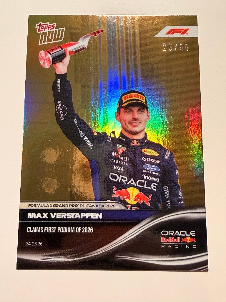 GOUD Max Verstappen - 2026 Formula 1 Topps NOW Kaart, Verzamelen, Verzenden, Nieuw, Formule 1