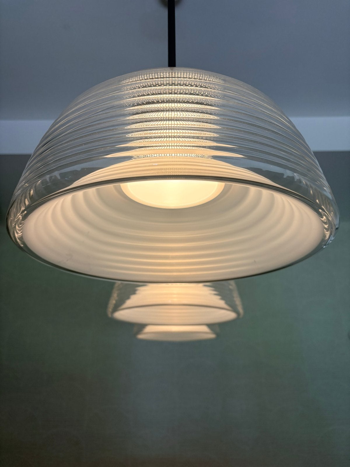 Muuto Hanglamp Two Layer Pendant Zwart - Dimbaar LED, Ophalen, Zo goed als nieuw, Glas, Minder dan 50 cm