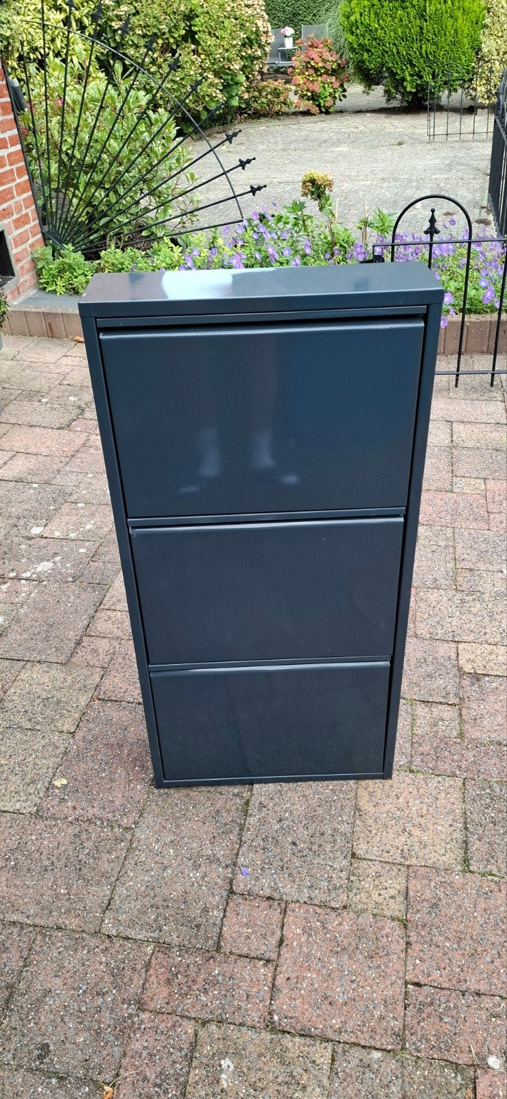 Schoenenkast met 3 vakken - Donkergrijs, Ophalen, Gebruikt, Modern