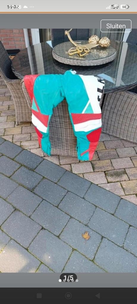 FLM vintage leren motorbroek maat XL56, Ophalen of Verzenden