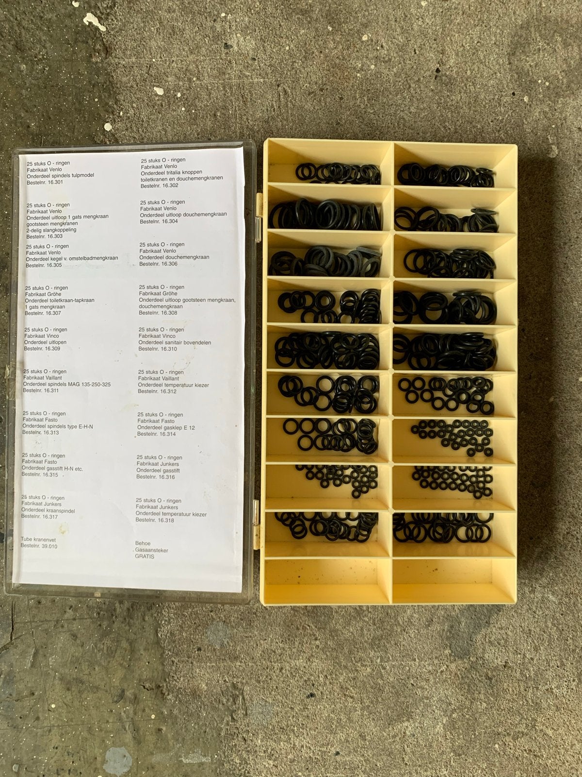 Assortimentsdoos O-ringen - Diverse maten, Ophalen of Verzenden, Zo goed als nieuw, Minder dan 50 mm, Overige typen