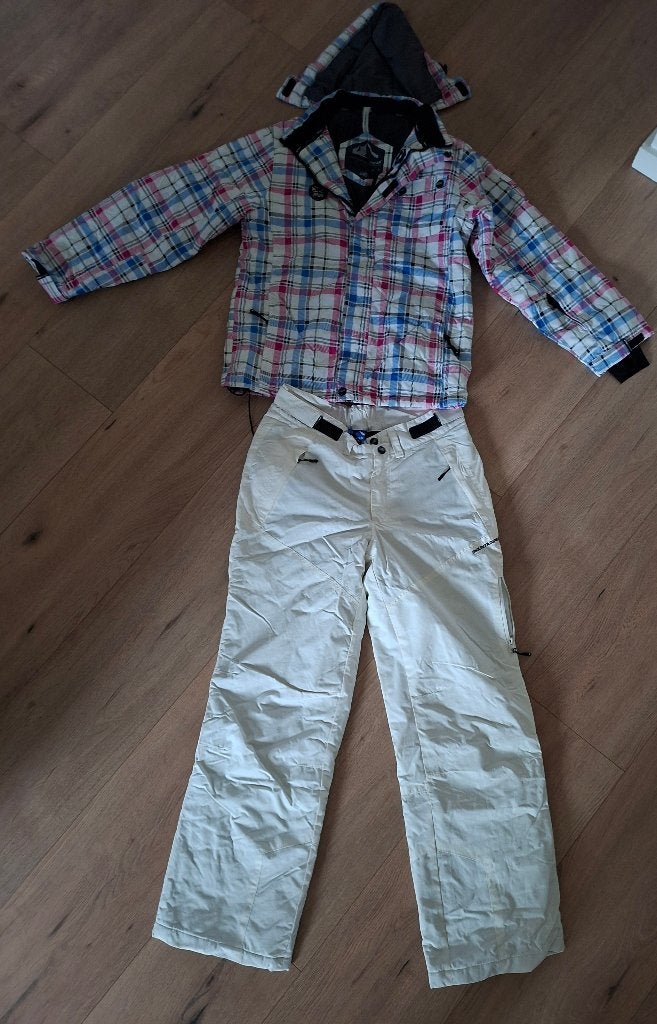 Ski jas en broek gebroken wit mt 176–merk Mountain Peak, Ophalen of Verzenden, Zo goed als nieuw, Setje, Mountainpeak