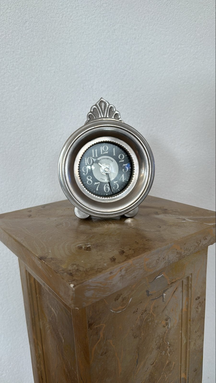 Tinnen Kwarts Tafelklok - Vintage Stijl, Antiek en Kunst, Antiek | Klokken, Ophalen