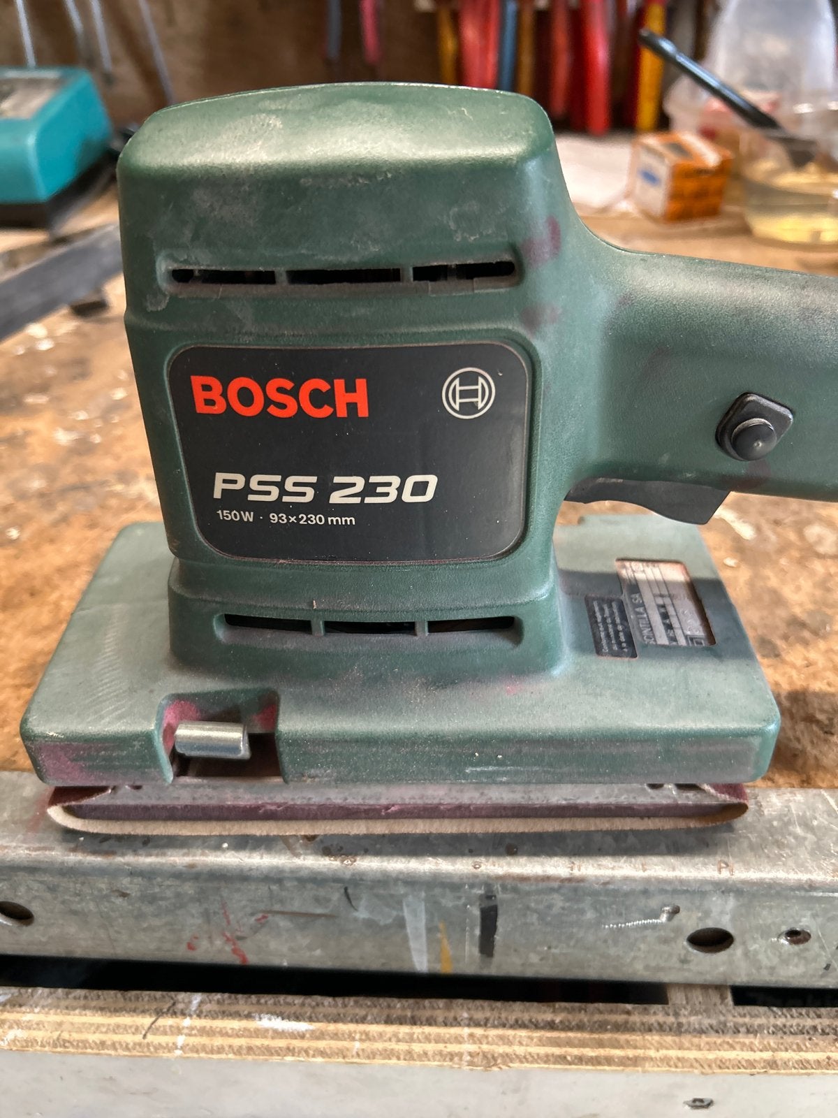 Bosch PSS 230 Vlakschuurmachine - Gebruikt, Ophalen of Verzenden, Gebruikt, Minder dan 600 watt, Vlakschuurmachine