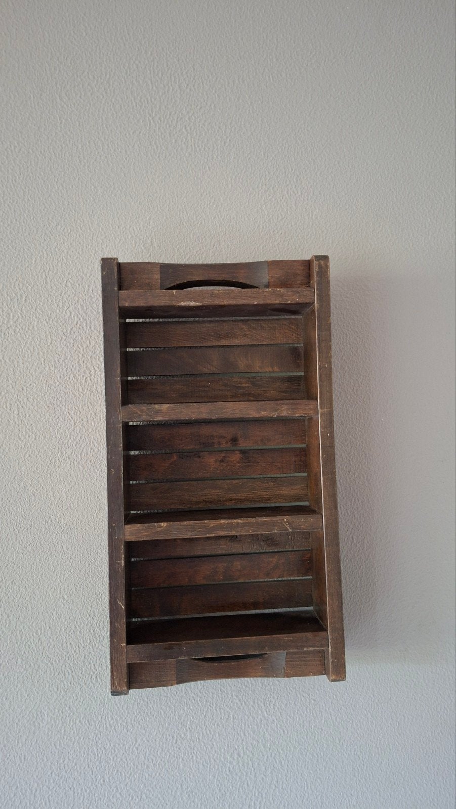 Vintage houten wandrek / kruidenrek (44x23,5 cm)  Rustiek, Ophalen of Verzenden, Gebruikt
