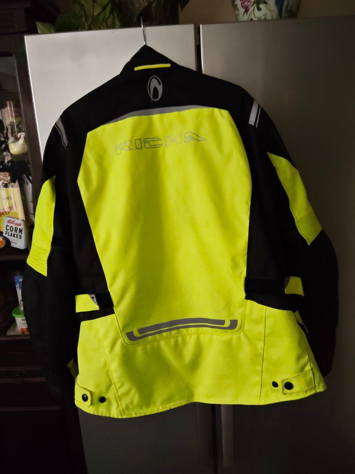 Mooie Richa heren motorjas fluorgeel maat L, Motoren, Kleding | Motorkleding, Ophalen, Tweedehands, Heren, Jas | textiel
