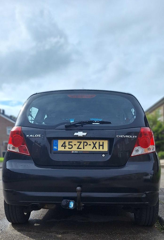 Chevrolet Kalos 1.4 16V 2008 Zwart Airco Trekhaak ZIE TEKST!, Voorwielaandrijving, 40 €/maand, 4 cilinders, Kalos