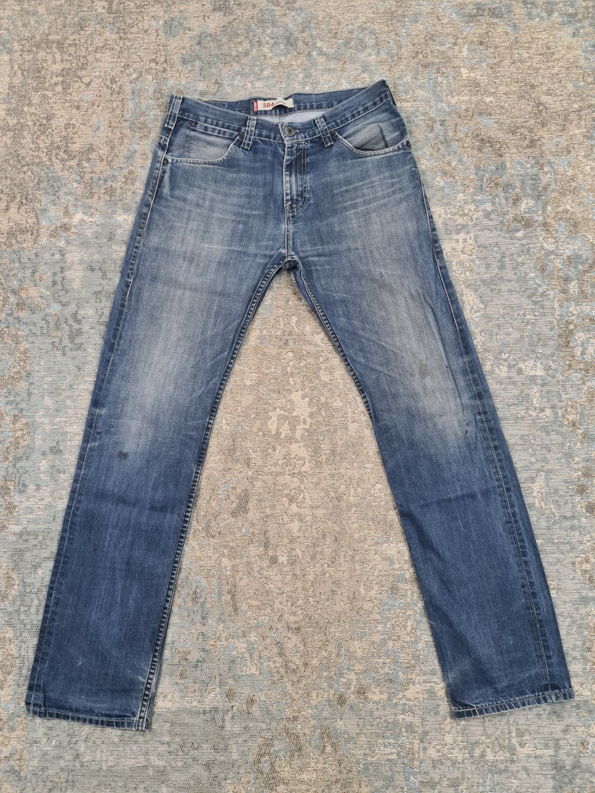 Levi's 504 W32 L34 Straight 100% katoen Bronno3234 Vlekjes, Blauw, Levi Strauss Nederland, W32 (confectie 46) of kleiner, Ophalen of Verzenden
