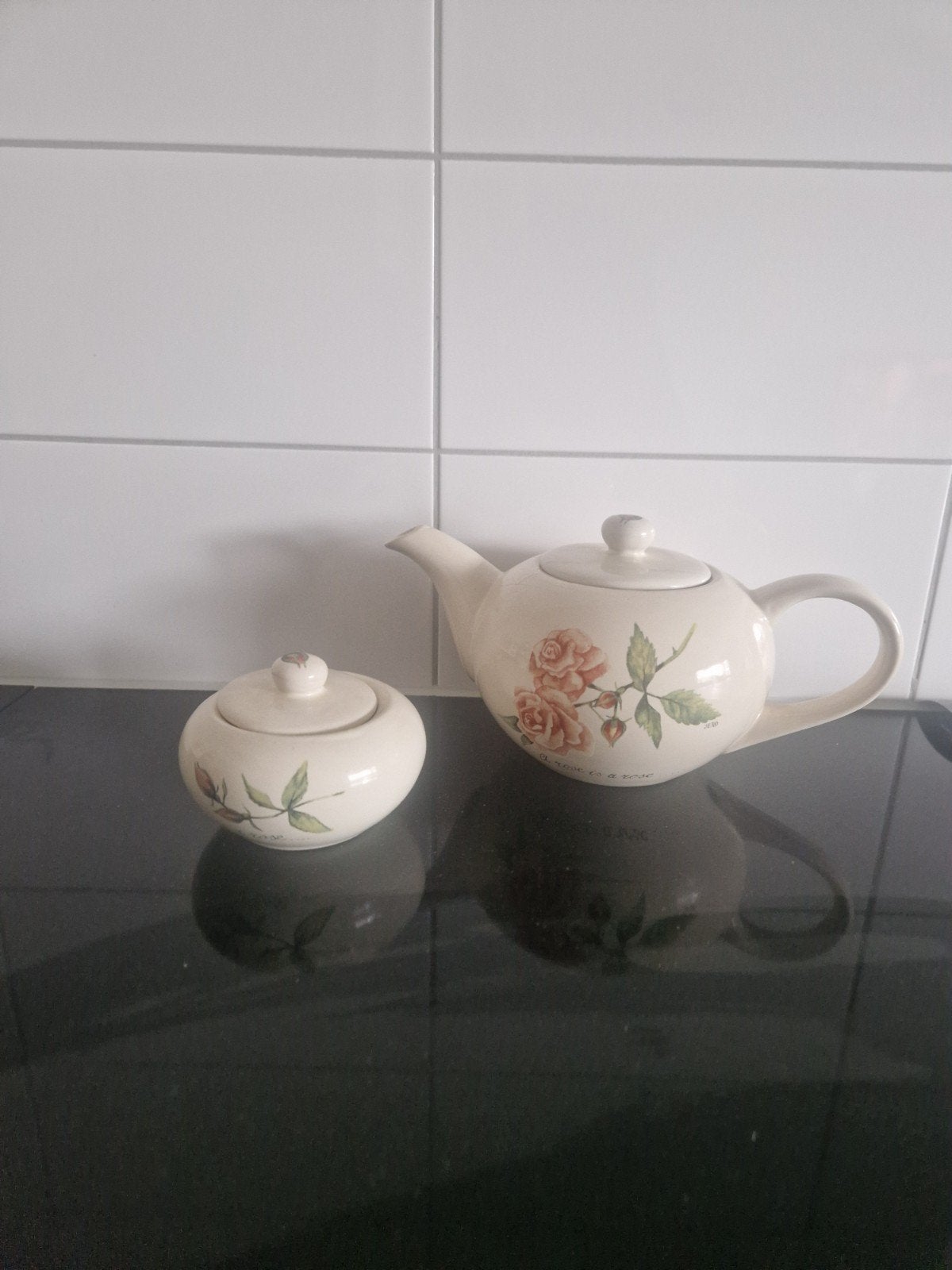 Jet by Ter Steege Theekan en suikerpot Ivoor Rose nieuw, Overige typen, Nieuw, Ophalen of Verzenden, Overige stijlen