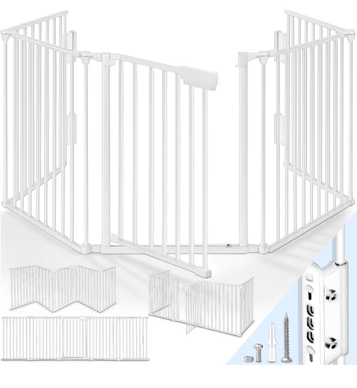 Wit metalen veiligheidshekje/box voor kinderen, Ophalen, Gebruikt, Overige typen, 115 cm of meer