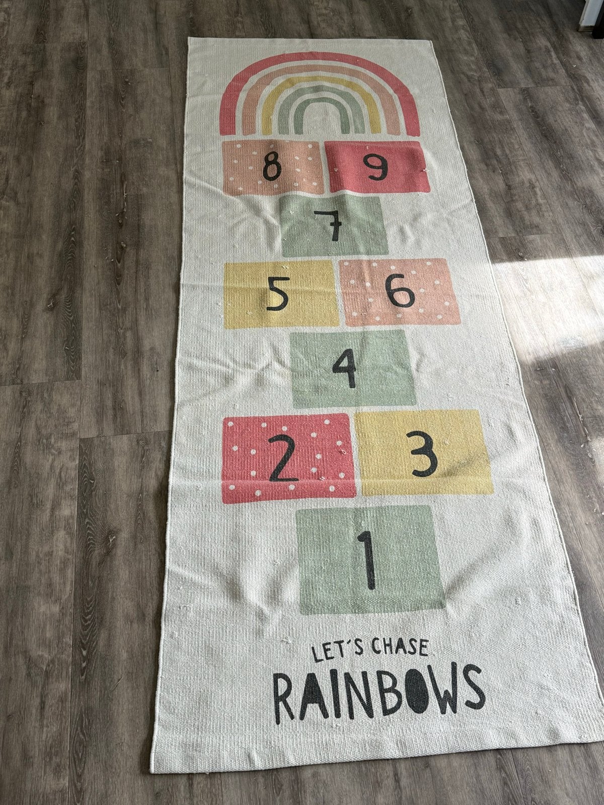 Hinkelbaan vloerkleed 'Let's Chase Rainbows', Ophalen of Verzenden, Zo goed als nieuw, Jongen of Meisje