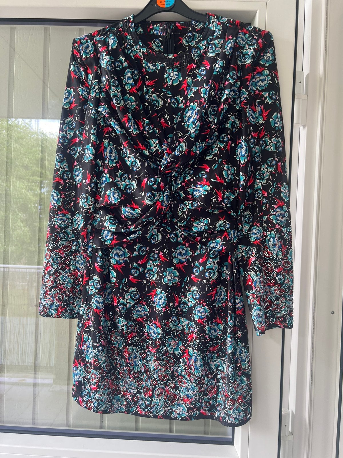 Bloemen jurk zwart met pailletten glitter cocktail jurk, Kleding | Dames, Maat 38/40 (M), Overige kleuren, Ophalen of Verzenden