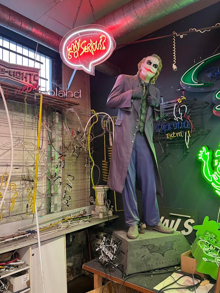 Levensgrote Joker met Neon Tekst, Ophalen of Verzenden