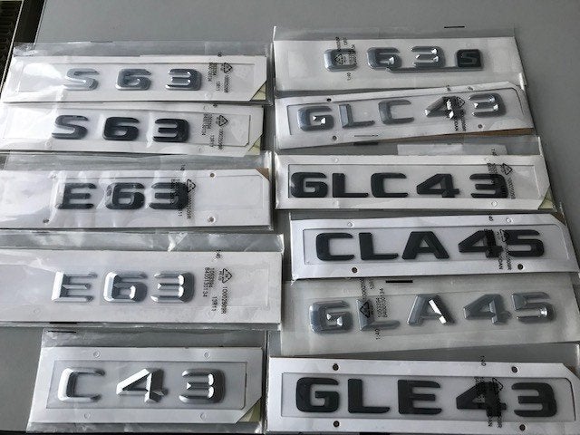 C63 E63 E43 E53 GLE43 GLE63 GLC43 GLC63 CLA45 A45 G63 logo, Auto diversen, Ophalen of Verzenden