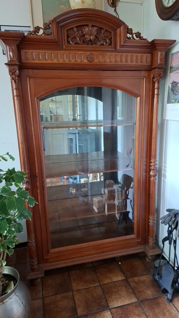 Antieke Etalage kast, Ophalen of Verzenden, 25 tot 50 cm, Glas