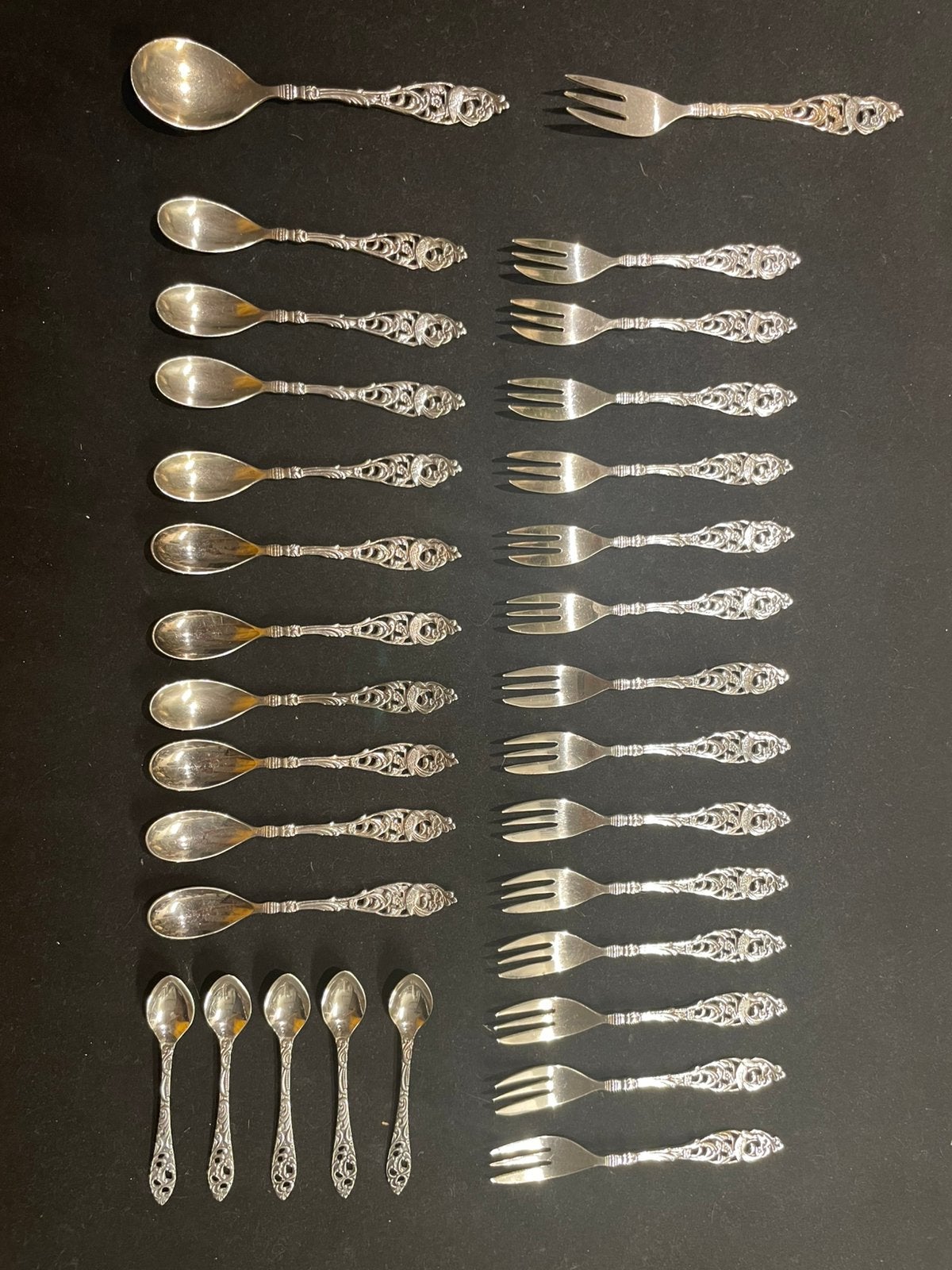 Vintage Gero 90 koffielepeltjes/gebaksvorkjes., Ophalen of Verzenden