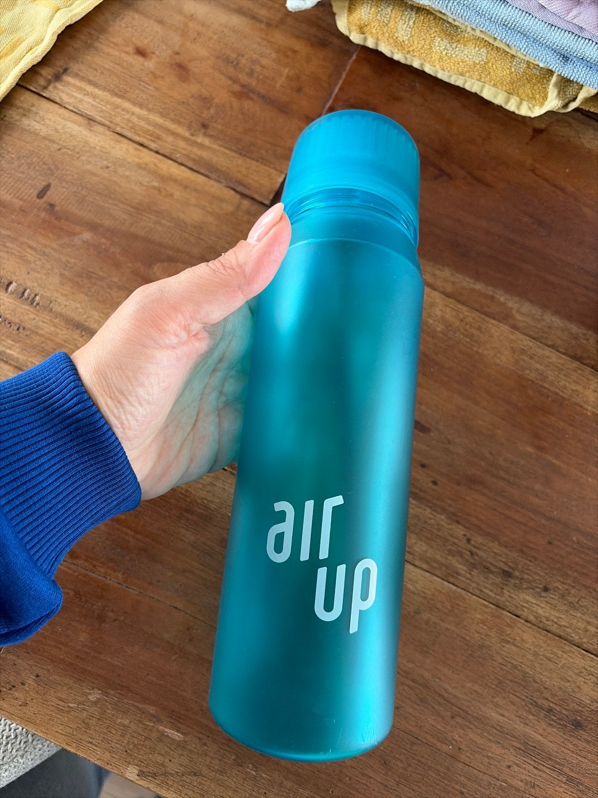 Air Up drinkfles turquoise - Zo goed als nieuw, Kunststof, Ophalen of Verzenden, Zo goed als nieuw, Overige merken