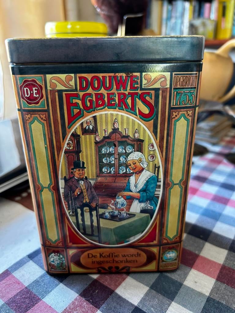 Vintage Douwe Egberts koffieblik, Verzamelen, Ophalen of Verzenden, Zo goed als nieuw, Koffie, Douwe Egberts