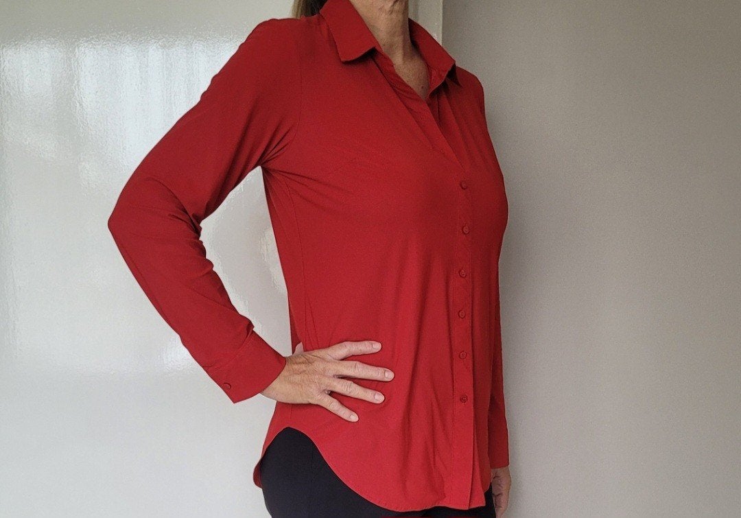 Studio Anneloes Poppy blouse L Rood Travelstof top, Studio Anneloes, Verzenden, Maat 42/44 (L), Zo goed als nieuw