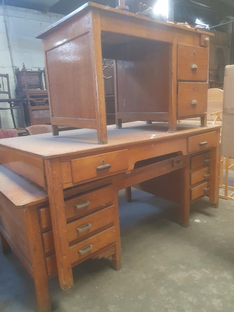Vintage, retro,  art deco bureau, Amsterdamse school, Ophalen, Gebruikt
