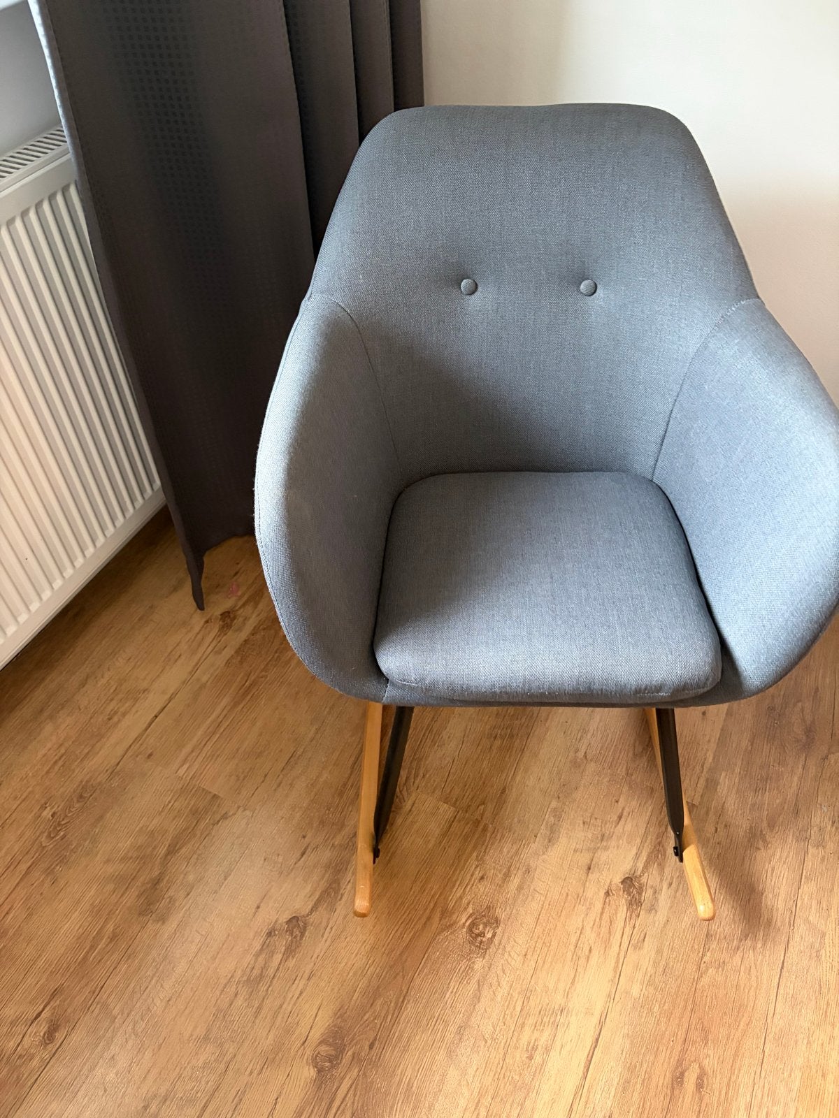 Grijze schommelstoel, comfortabel en stijlvol, Ophalen, Gebruikt, Eén, Stof