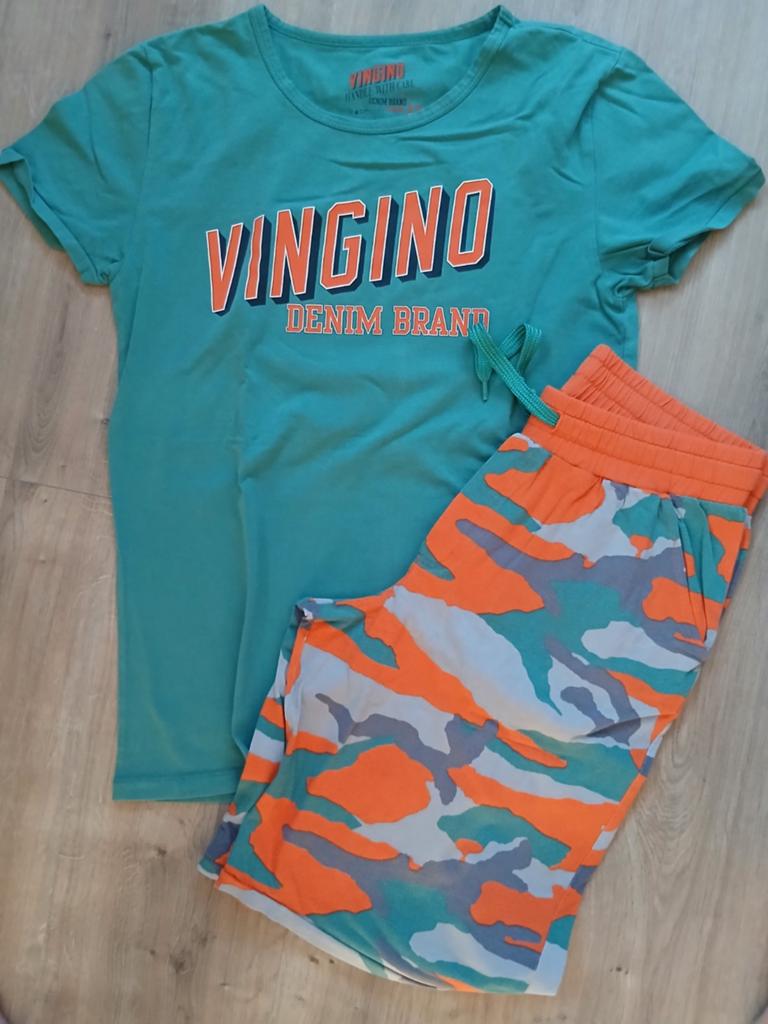 Vingino pyjama groen oranje kort 170/176, Ophalen of Verzenden, Jongen, Nacht- of Onderkleding