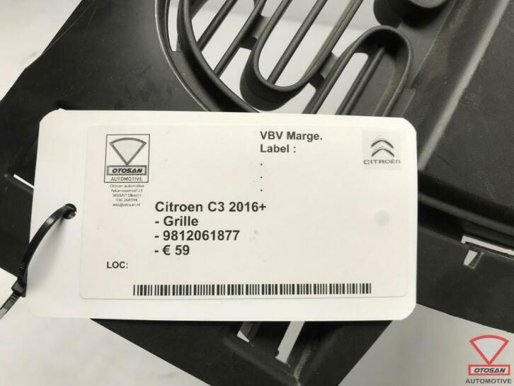 citroen c3 2016+ grille grill 9812061877, Auto-onderdelen, Gebruikt, Ophalen of Verzenden, Taurusavenue 1
2132 LS  Hoofddorp, NL