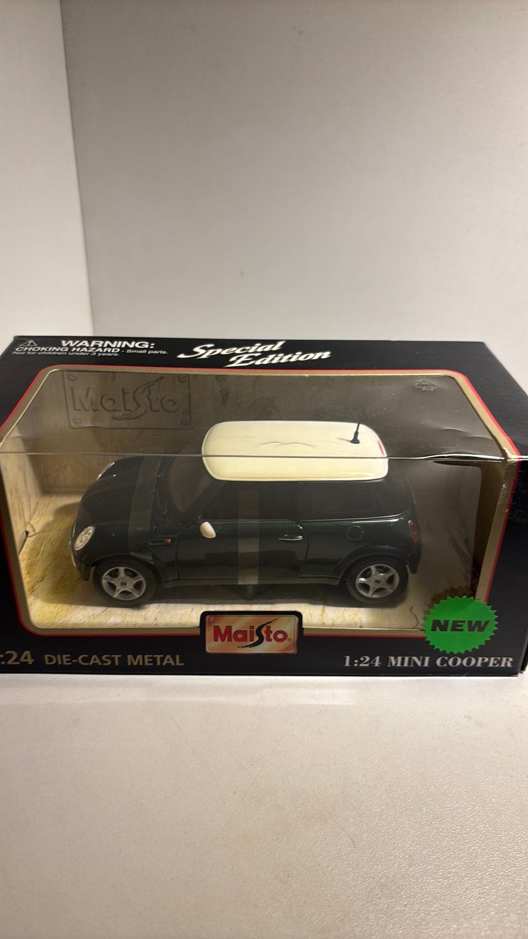 Mini cooper green maisto 1.24, Maisto, Ophalen of Verzenden, A, A