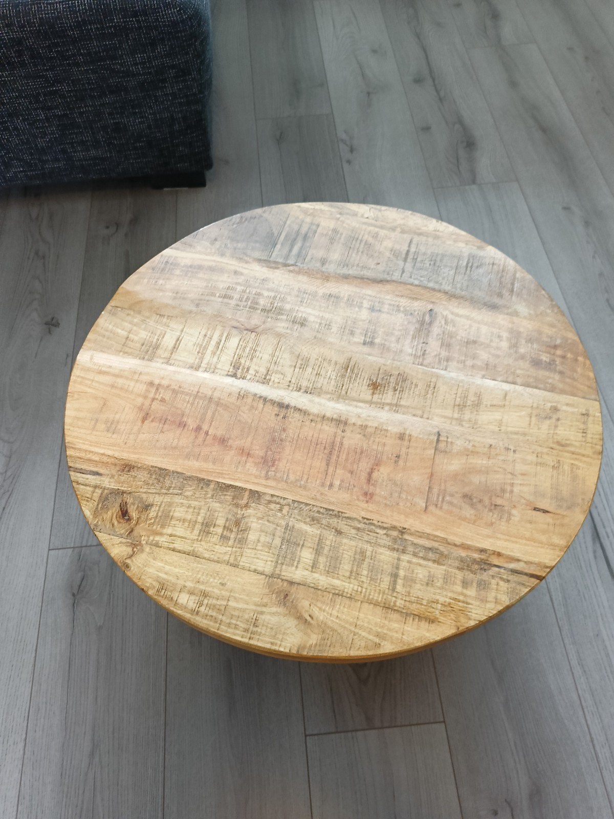 ronde mango houten salontafel, Ophalen, Rond, 50 tot 100 cm, Zo goed als nieuw