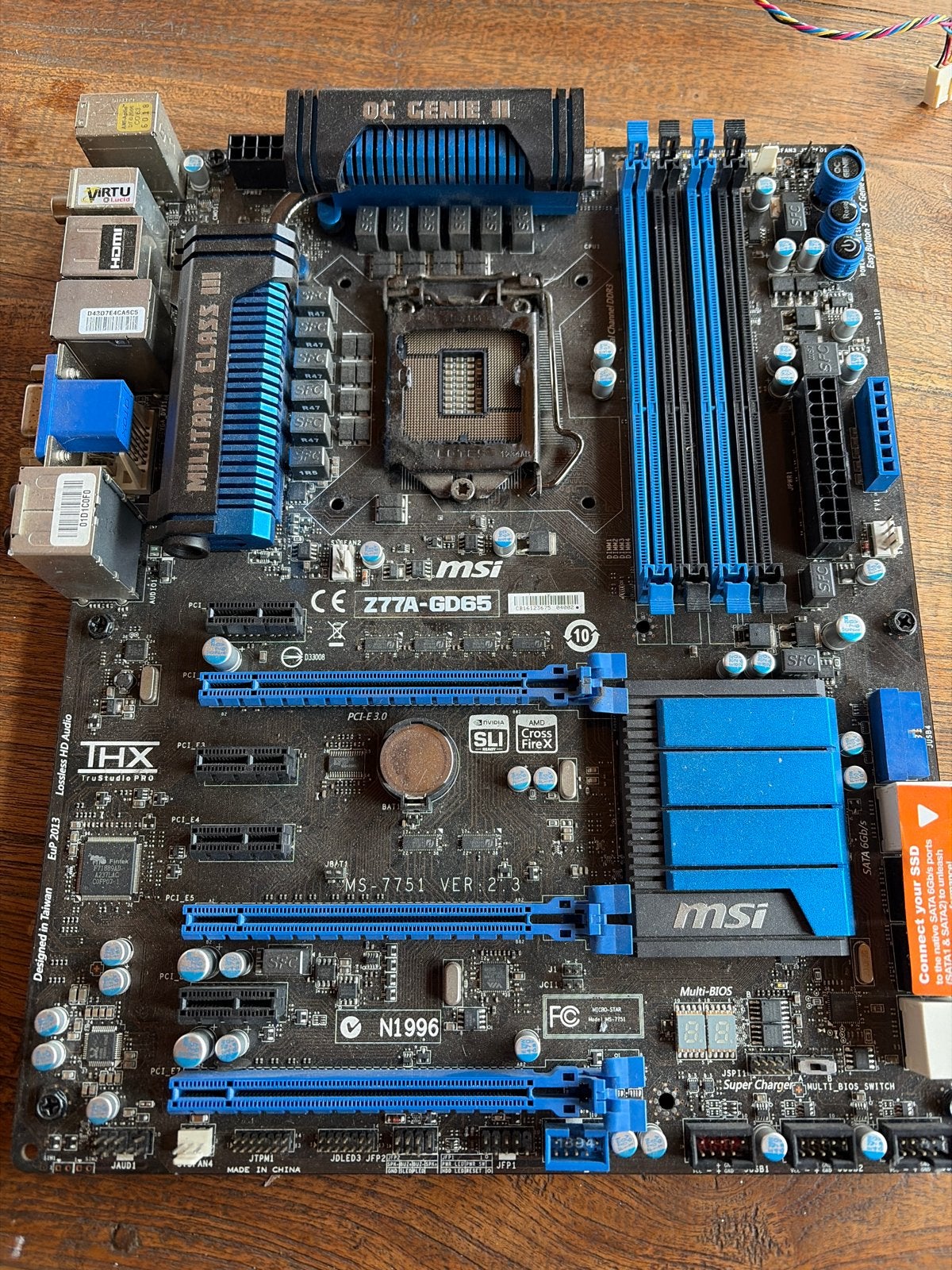 MSI Z77A-GD65 Moederbord, Computers en Software, Moederborden, Ophalen of Verzenden, Niet werkend, Intel, DDR3