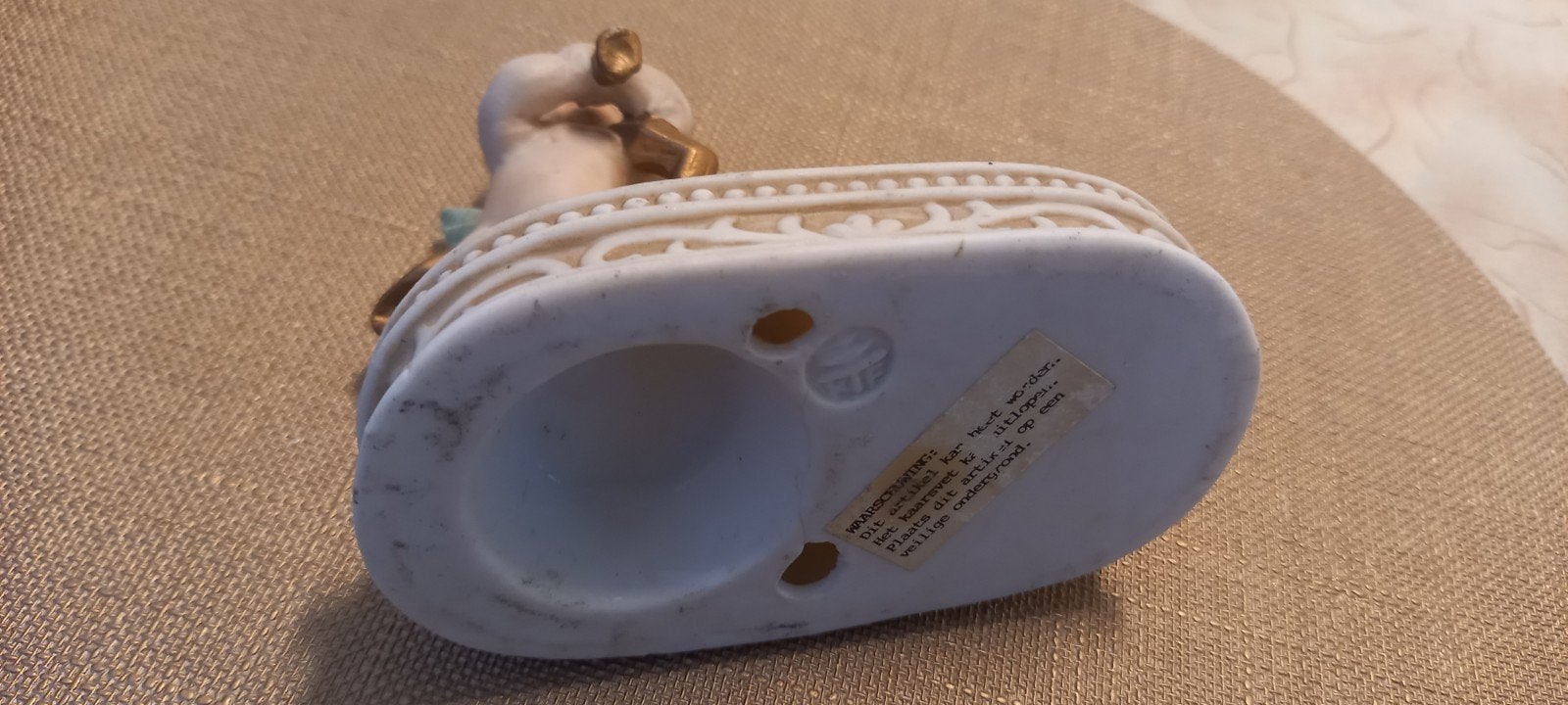 Keramische Waxinelichthouder met Cherubijn - KTF Italy, Ophalen of Verzenden