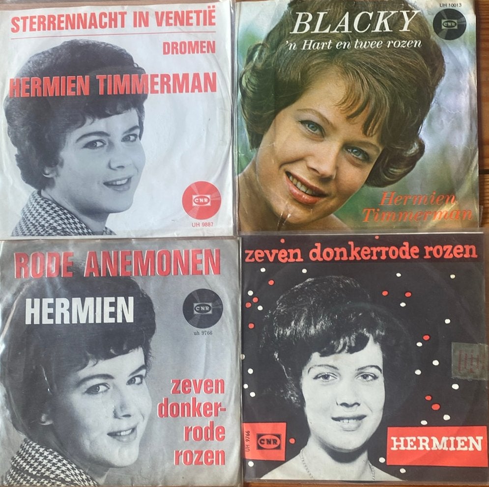 4 Singles van Hermien, Gebruikt, Fotohoes, 7 inch, Ophalen of Verzenden