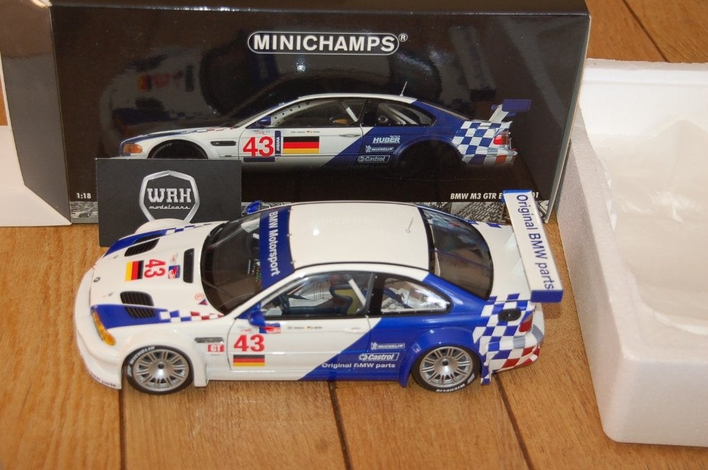 1:18 BMW M3 E46 GTR LEMANS #43 Minichamps WRH, Verzenden, Zo goed als nieuw, Auto, MiniChamps