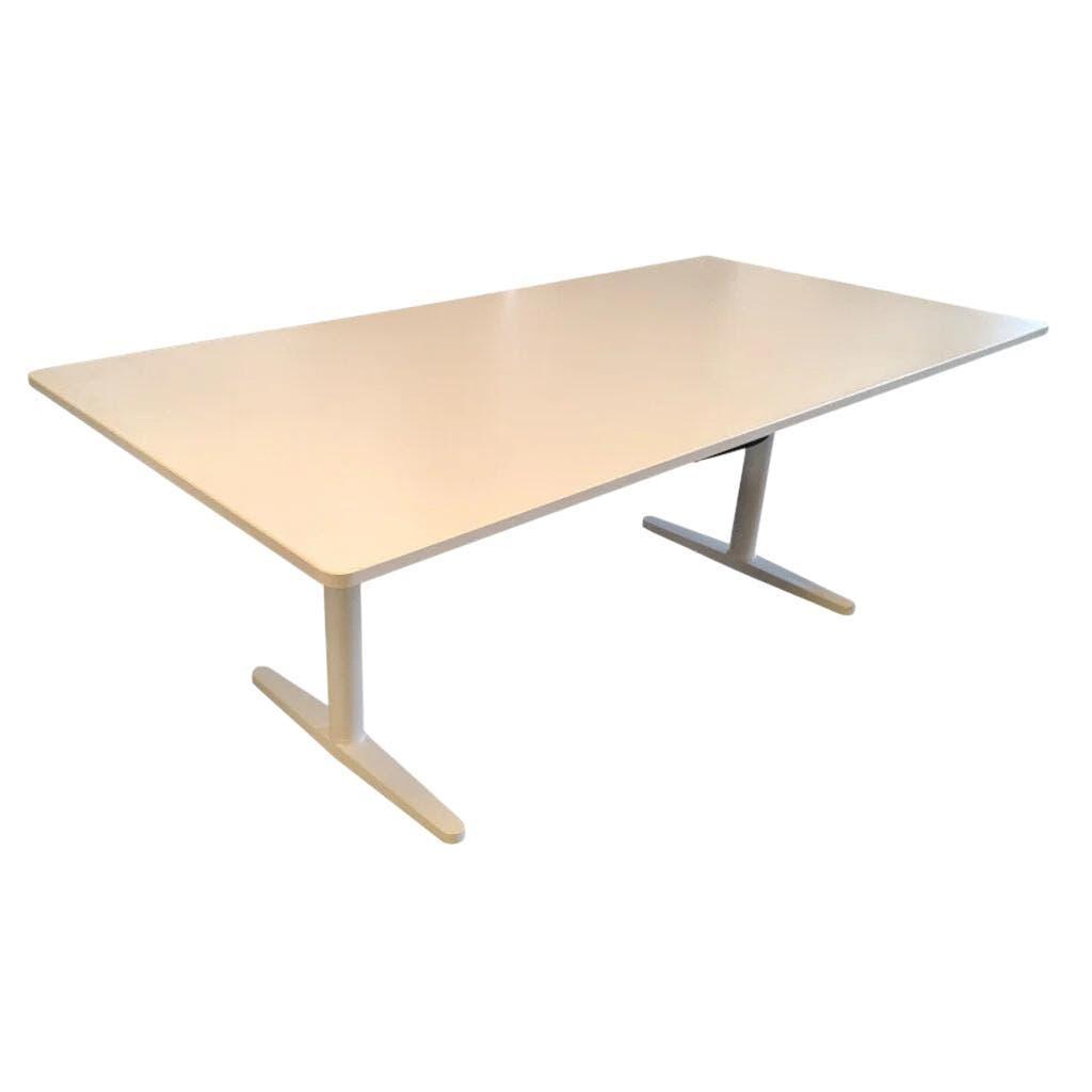 Vitra Vergadertafel Wit B200xD100 Recht Blad, Huis en Inrichting, Bureaus, Overige stijlen, Gebruikt, Spaanplaat of MDF, 100 cm