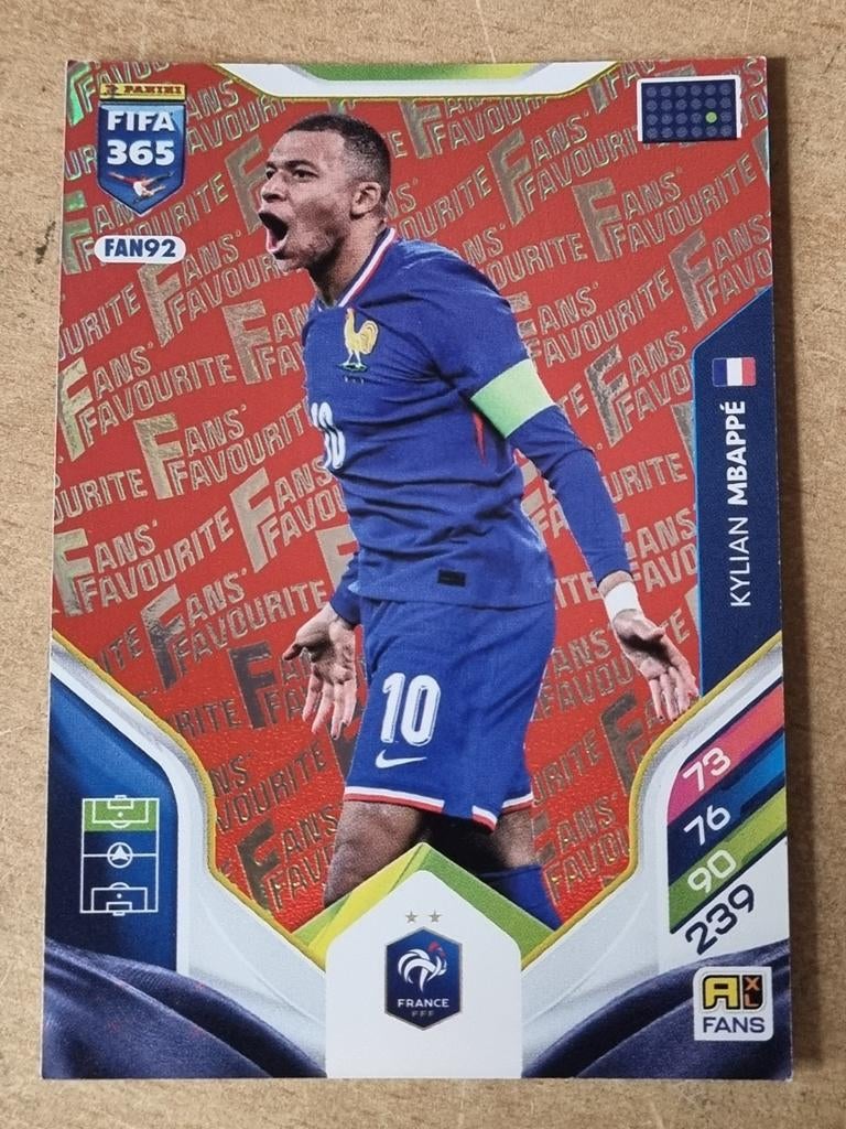 Panini Adrenalyn xl Fifa 365 2026 Fans Rood Mbappe, Ophalen of Verzenden, Zo goed als nieuw, Buitenlandse clubs, Poster, Plaatje of Sticker