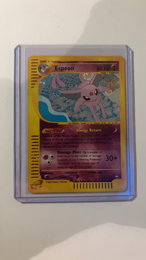 Espeon Aquapolis H9 met swirl 2003 - goede staat, Ophalen of Verzenden, Zo goed als nieuw, Losse kaart, Foil